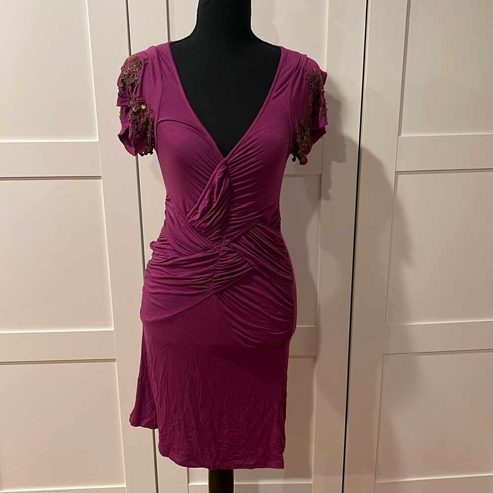 Free people low cut dress with sequins